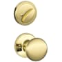 Schlage Single Cylinder Keyed Entry Interior Only Pack with Stratus Knob from the J Series Polished Brass
