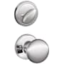 Schlage Single Cylinder Keyed Entry Interior Only Pack with Stratus Knob from the J Series Bright Chrome