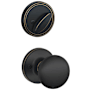 Schlage Single Cylinder Keyed Entry Interior Only Pack with Stratus Knob from the J Series Aged Bronze