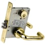Schlage L-Series Commercial Grade 1 Mortise Keyed Entry Single Cylinder Storeroom Lock Door Lever Set Polished Brass