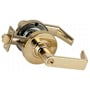 Schlage Rhodes Heavy Duty Classroom with Vandlgard Door Lever Set Polished Brass