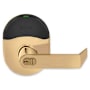 Schlage Rhodes Electronic Storeroom Door Lever with ENGAGE™ Technology from the NDE Series - Full Size Interchangeable Core Satin Bronze