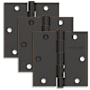 Schlage Pack of Three 3.5" x 3.5" Square Corner Plain Bearing Mortise Hinges Aged Bronze