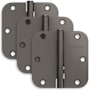 Schlage Pack of Three 3.5" x 3.5" Plain Bearing 5/8" Radius Corner Mortise Hinges Black Stainless