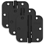 Schlage Pack of Three 3.5" x 3.5" Plain Bearing 5/8" Radius Corner Mortise Hinges Matte Black