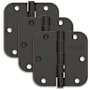 Schlage Pack of Three 3.5" x 3.5" Plain Bearing 5/8" Radius Corner Mortise Hinges Aged Bronze