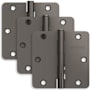 Schlage Pack of Three 3.5" x 3.5" Plain Bearing 1/4" Radius Corner Mortise Hinges Black Stainless
