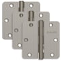 Schlage Pack of Three 3.5" x 3.5" Plain Bearing 1/4" Radius Corner Mortise Hinges Satin Nickel