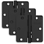 Schlage Pack of Three 3.5" x 3.5" Plain Bearing 1/4" Radius Corner Mortise Hinges Matte Black