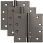 Schlage Pack of Three 4" x 4" Square Corner Plain Bearing Mortise Hinges Black Stainless