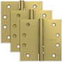 Schlage Pack of Three 4" x 4" Square Corner Plain Bearing Mortise Hinges Satin Brass