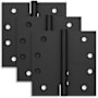 Schlage Pack of Three 4" x 4" Square Corner Plain Bearing Mortise Hinges Matte Black