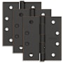 Schlage Pack of Three 4" x 4" Square Corner Plain Bearing Mortise Hinges Aged Bronze