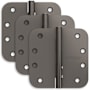 Schlage Pack of Three 4" x 4" Plain Bearing 5/8" Radius Corner Mortise Hinges Black Stainless