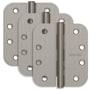 Schlage Pack of Three 4" x 4" Plain Bearing 5/8" Radius Corner Mortise Hinges Satin Nickel