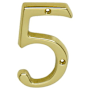 Schlage Classic House Number 5 Polished Brass