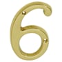 Schlage Classic House Number 6 Polished Brass