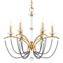 Schonbek Priscilla 6 Light 24" Wide Crystal Chandelier with Dark Grey Pearl Beads Heirloom Gold