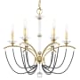 Schonbek Priscilla 6 Light 24" Wide Crystal Chandelier with Dark Grey Pearl Beads Heirloom Silver