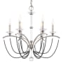 Schonbek Priscilla 6 Light 24" Wide Crystal Chandelier with Dark Grey Pearl Beads Antique Silver