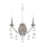 Schonbek Renaissance Nouveau 2 Light 21" Tall Wall Sconce with Clear Heritage Crystal Accents Antique Silver