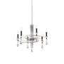 Schonbek Tempest 6 Light 28" Wide Crystal Candle Style Chandelier Soft Silver / Black