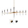 Schonbek Tempest 8 Light 61" Wide Crystal Candle Style Chandelier Soft Silver / Black