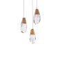 Schonbek Beyond Martini 12" Wide LED Clear Optic Crystal Three Light Pendant Aged Brass