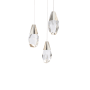 Schonbek Beyond Martini 12" Wide LED Clear Optic Crystal Three Light Pendant Polished Nickel