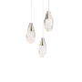 Schonbek Beyond Martini 12" Wide LED Optic Haze Crystal Three Light Pendant Polished Nickel