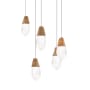 Schonbek Beyond Martini Five Light 17" Wide LED Optic Haze Crystal Pendant Aged Brass