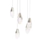 Schonbek Beyond Martini Five Light 17" Wide LED Optic Haze Crystal Pendant Polished Nickel