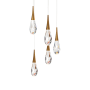 Schonbek Beyond Hibiscus 5 Light 17" Wide Switchable Color Temperature LED Faceted Crystal Multi Pendant Light Aged Brass
