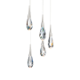 Schonbek Beyond Hibiscus 5 Light 17" Wide Switchable Color Temperature LED Faceted Crystal Multi Pendant Light Polished Nickel