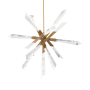 Schonbek Beyond Solitude 36" Wide Switchable Color Temperature LED Quartz Crystal Pendant Aged Brass