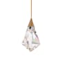 Schonbek Beyond Fazzoletto 4" Wide LED Crystal Mini Pendant with Clear Optic Crystal Aged Brass