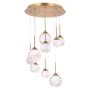 Schonbek Beyond Quest 17" Wide LED Crystal Multi Light Pendant with Clear Optic Haze Crystal Aged Brass