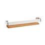 Seachrome 18" Wall Mounted Shower Basket with Guard Rail Teak Wood / Polished Stainless Frame