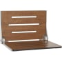 Seachrome Lifestyle & Wellness 19" Wall Mounted Folding Phenolic Shower Seat Teak Wood / Silver