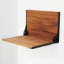 Seachrome Silhouette 19" Wide Wall Mounted Folding Shower Seat - Teak Wood Seat Teak Wood / Matte Black