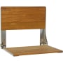 Seachrome Lifestyle & Wellness 18-15/16" Wall Mounted Folding Teak Wood Shower Seat Teak Wood / Brushed Satin Nickel
