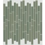 Shaw Chromatic Century - 12" x 12" Specialty Linear Wall Mosaic Tile - Glossy Visual - Sold by Sheet (0.97 SF/Sheet) Emerald