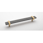Sietto Adjustable Center to Center 9 Inch Long Handle Cabinet Pull with Slate Gray Glass Satin Brass
