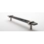 Sietto Adjustable Center to Center 9 Inch Long Handle Cabinet Pull with Slate Gray Glass Satin Nickel