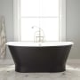 Signature Hardware Kateryn 67" Cast Iron Soaking Freestanding Tub with Integrated Drain and Overflow Black / Brushed Nickel