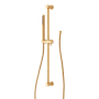 Signature Hardware 1.8 GPM Contemporary Tubular Single Function Hand Shower Package - Includes Slide Bar and Hose Brushed Gold