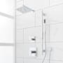 Signature Hardware Hibiscus Pressure Balanced Shower System with Rainfall Shower Head, Hand Shower, Slide Bar, Shower Arm, Hose, and Valve Trim - Accufit Rough-In Valve Included Chrome
