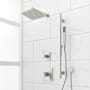 Signature Hardware Hibiscus Pressure Balanced Shower System with Rainfall Shower Head, Hand Shower, Slide Bar, Shower Arm, Hose, and Valve Trim - Accufit Rough-In Valve Included Brushed Nickel
