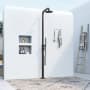 Signature Hardware Tinsley Freestanding Outdoor Shower with Rainfall Shower Head, Hand Shower, and Hose Matte Black