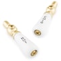 Signature Hardware Small Porcelain Lever Handles - Pair of 2 Polished Brass